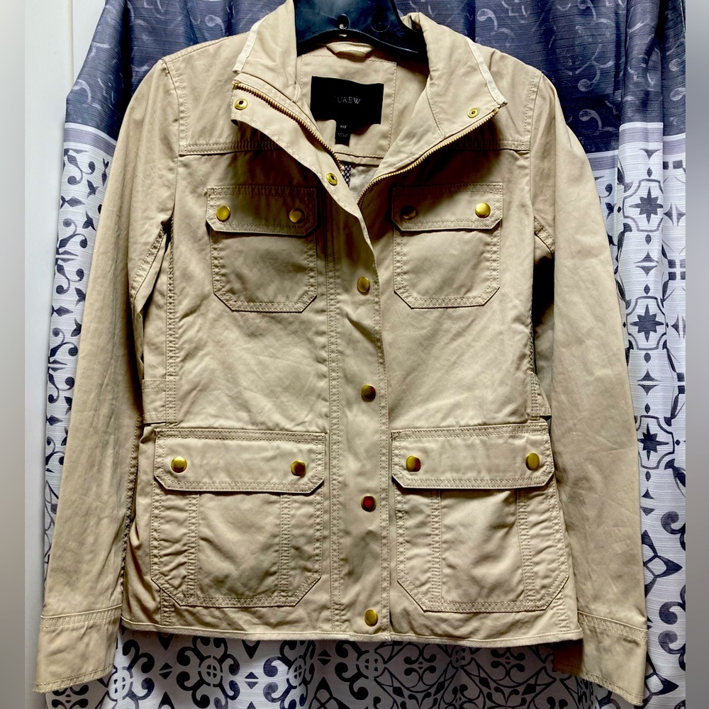 J. Crew Resin-coated twill jacket khaki